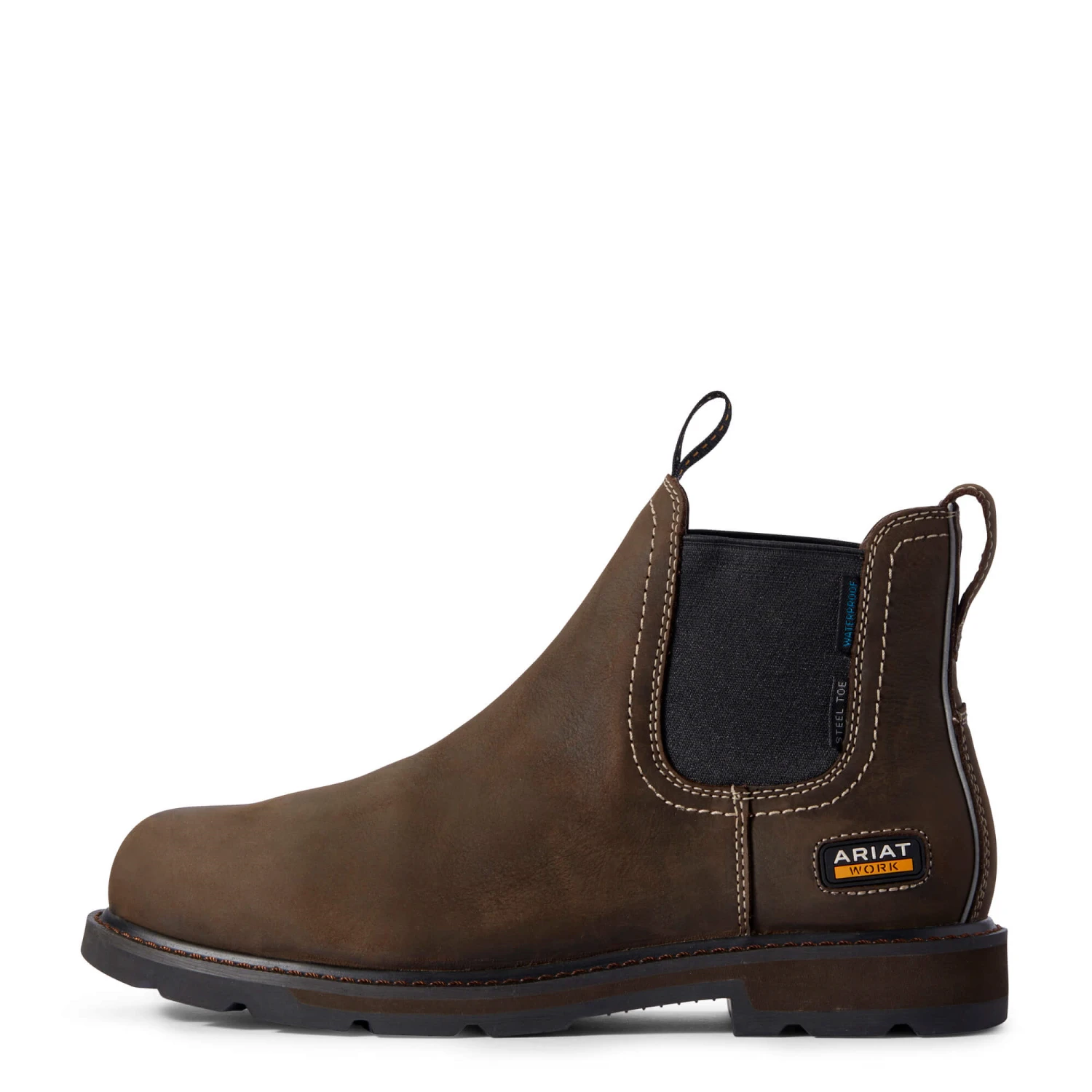 Ariat® Men's Groundbreaker Chelsea H20 CSA Dark Brown Work Boots 10032457 - Image 3