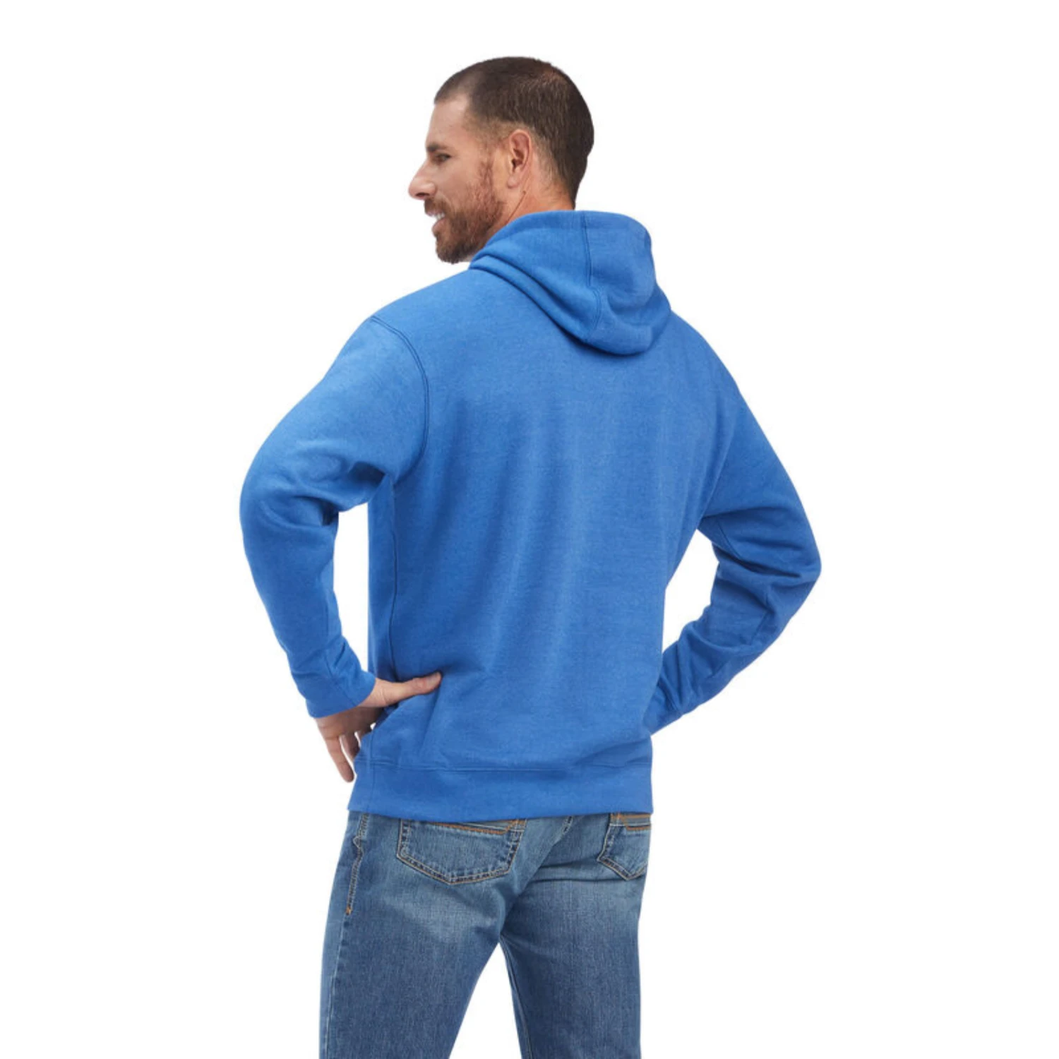 Ariat® Men's Land Of The Free Classic Blue Heather Pullover Hoodie 10041718 - Image 2