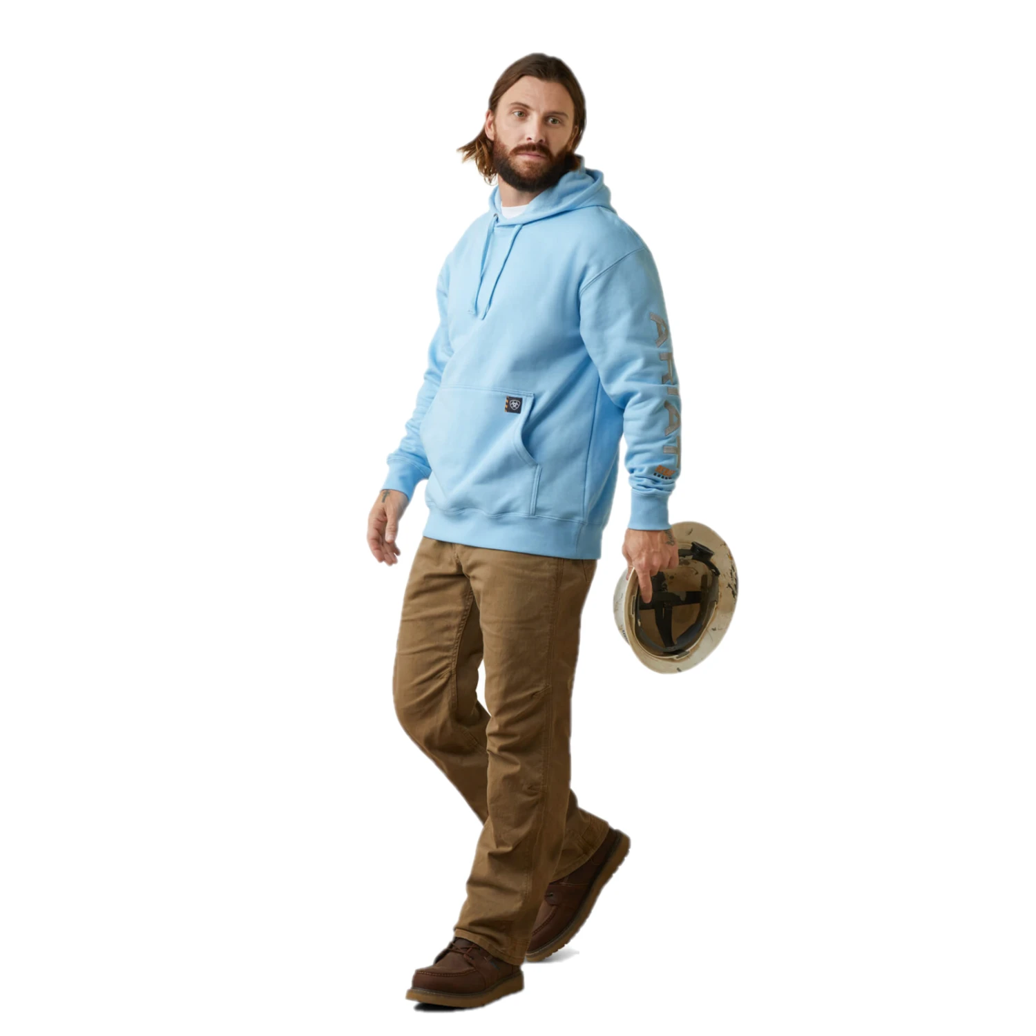 Ariat® Men's Rebar Graphic Heather Canal Blue Pullover Hoodie 10043589 - Image 5