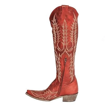 Old Gringo Ladies Mayra Red Embroidered Tall Snip Toe Boots L1213-1T4L - Image 4