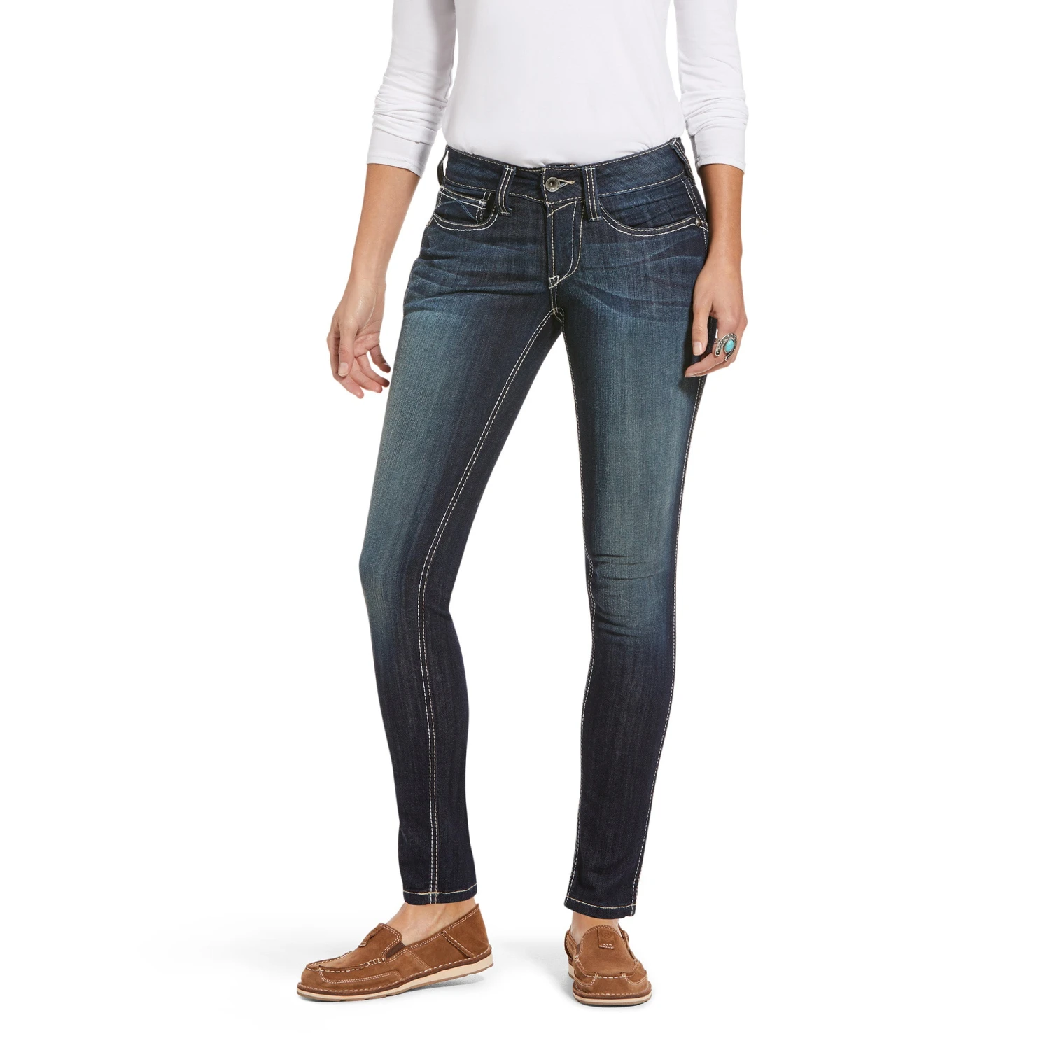 Ariat® Ladies R.E.A.L Mid Rise Outseam Ella Skinny Jeans 10018357 - Image 2