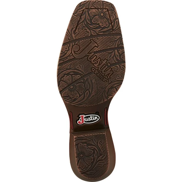 Justin® Ladies Rein Cowhide Leather Tan Square Toe Western Boots L2962 - Image 7