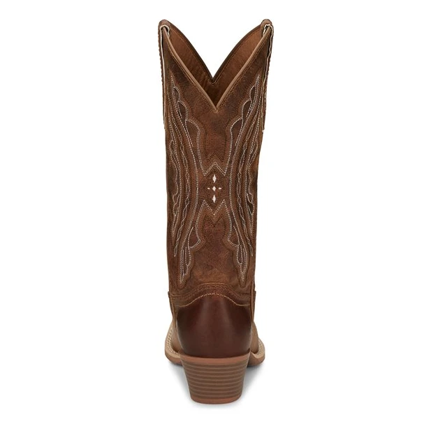 Justin® Ladies Rein Cowhide Leather Tan Square Toe Western Boots L2962 - Image 6