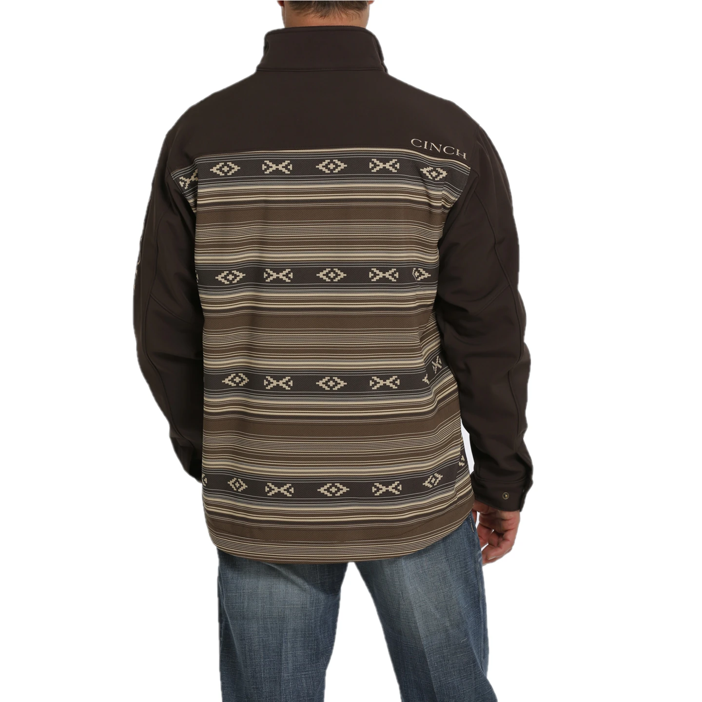 Cinch® Men's Aztec Printed Brown Bonded Softshell Jacket MWJ1583002 - Image 3