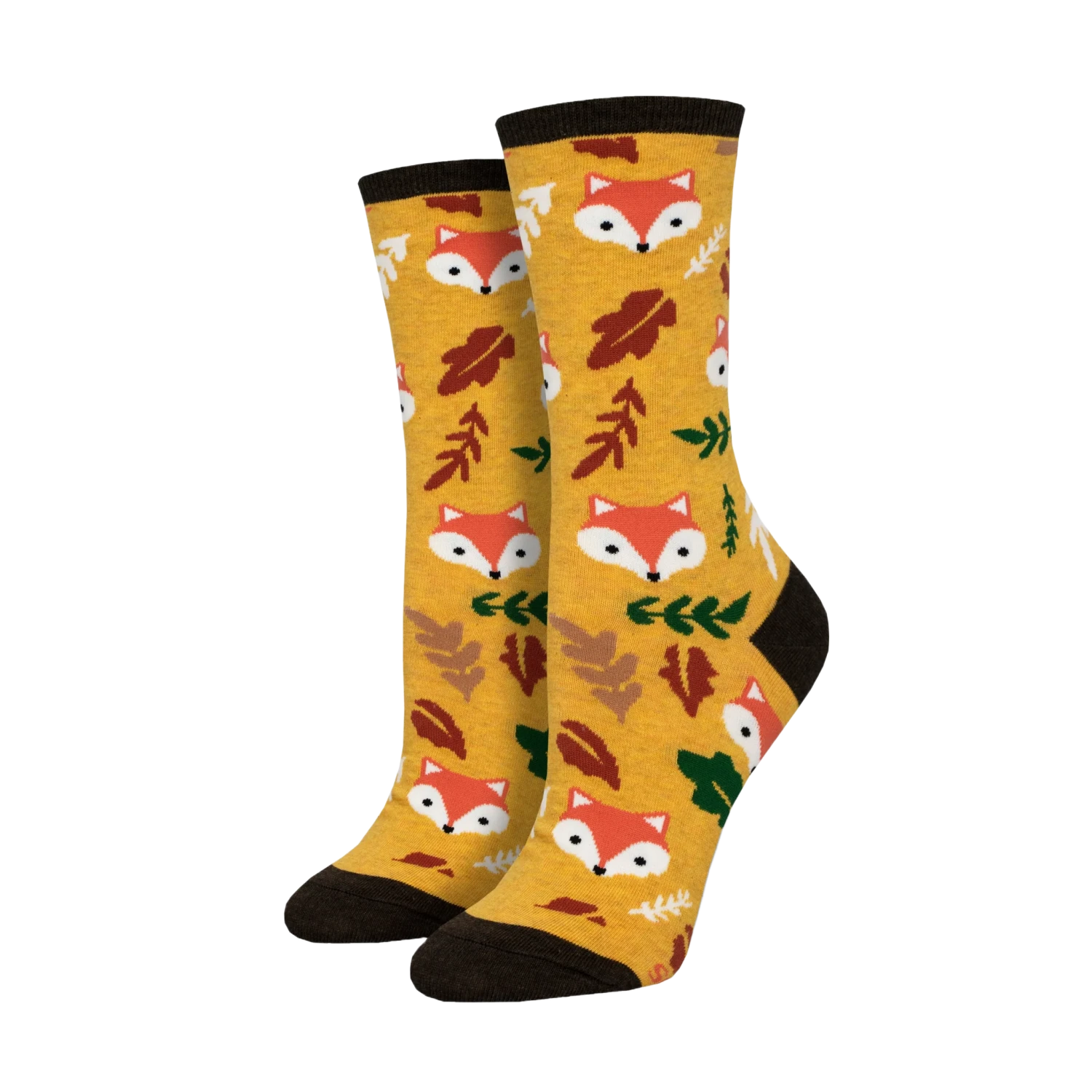 SockSmith Ladies Foxy Fall Yellow Crew Socks WNC2808-YEL