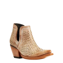 Ariat® Ladies Dixon Studs Old West Tan Snip Toe Booties 10038382