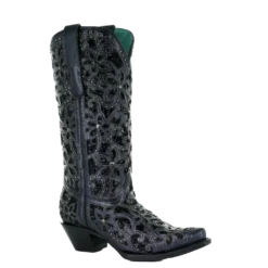 Corral Boots Corral Ladies Black Inlay Embroidery & Studs Boots A3752