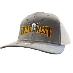 Wild West Logo Embroidered Charcoal Snapback Cap WW02-GRY