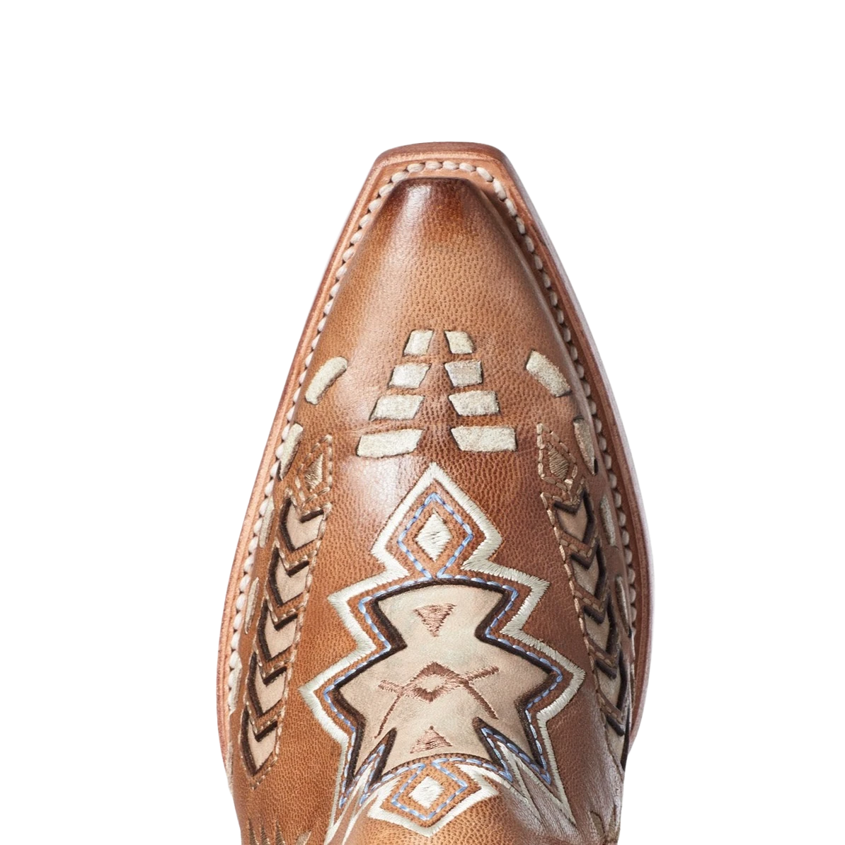 Ariat® Ladies Dixon Aztec Crackled Aged Tan Brown Booties 10035973 - Image 2