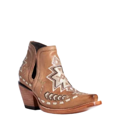 Ariat® Ladies Dixon Aztec Crackled Aged Tan Brown Booties 10035973