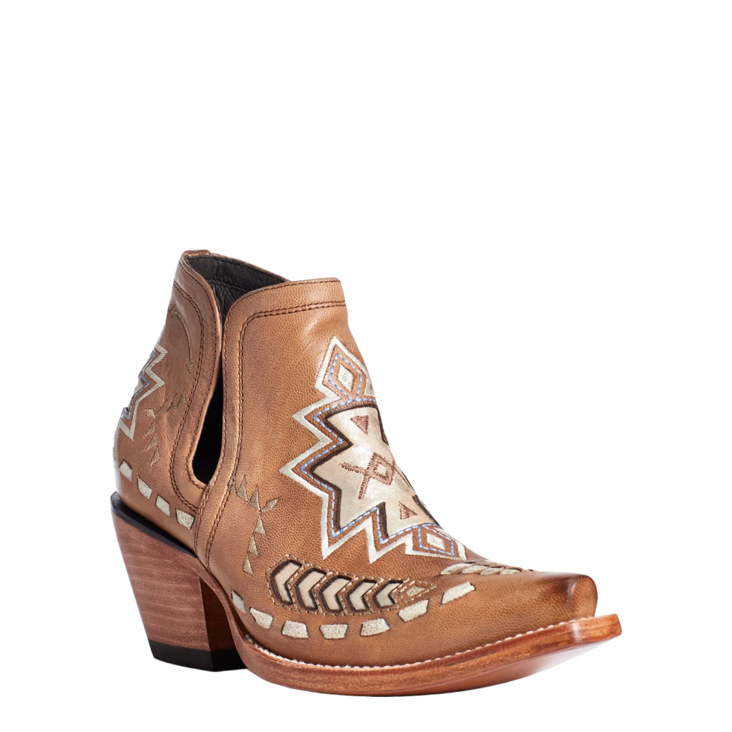 Ariat® Ladies Dixon Aztec Crackled Aged Tan Brown Booties 10035973
