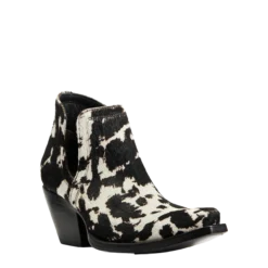 Ariat® Ladies Dixon Haircalf Black & White Snip Toe Booties 10041025