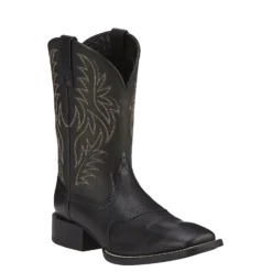 Ariat Men’s Black Sport Wide Square Toe Western Boot 10016292