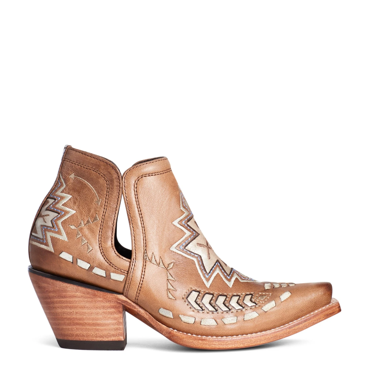 Ariat® Ladies Dixon Aztec Crackled Aged Tan Brown Booties 10035973 - Image 3