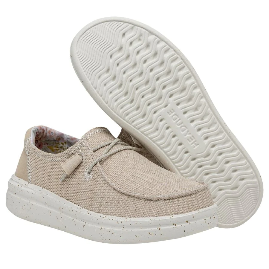 Hey Dude Ladies Wendy Rise Stretch Dove Beige Slip On Shoes 40076-1KV - Image 3